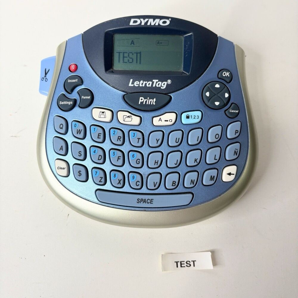 Dymo LetraTag Personal Label Maker LT-100T Blue Tested Working